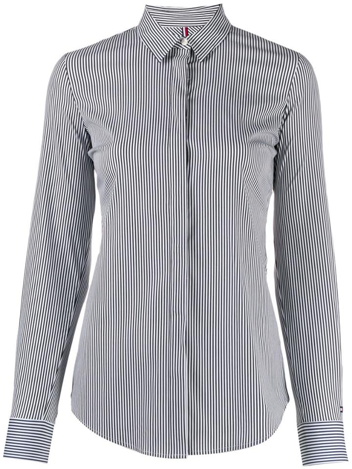 Tommy Hilfiger Long Sleeved Striped Shirt - Blue