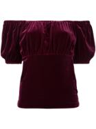 G.v.g.v. Velour Puffy Sleeve T-shirt - Pink & Purple