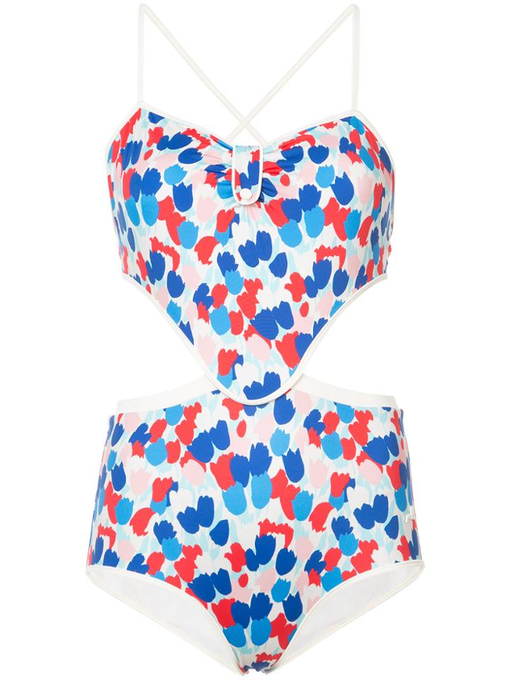 Morgan Lane Tulip Print Eva One-piece - White