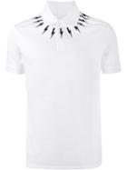 Neil Barrett Bolt Print Polo Shirt, Men's, Size: Large, White, Cotton