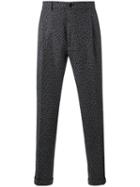 Etro Herringbone Trousers, Men's, Size: 50, Blue, Nylon/acetate/viscose/wool