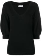 Liu Jo V-neck Fitted Sweater - Black