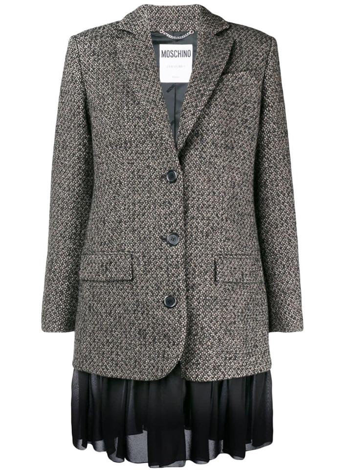 Moschino Frill-trim Fitted Blazer - Brown