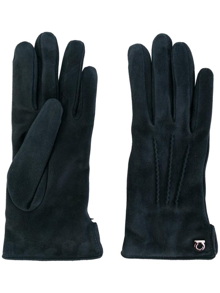 Salvatore Ferragamo Classic Gancio Gloves - Blue