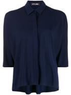 Styland Asymmetric Hem Shirt - Blue