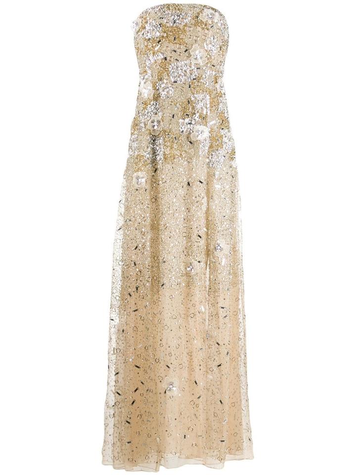 Blumarine Sequin Embellished Gown - Neutrals