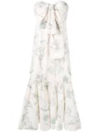 Johanna Ortiz Blossoming Tree Print Strapless Dress - Neutrals