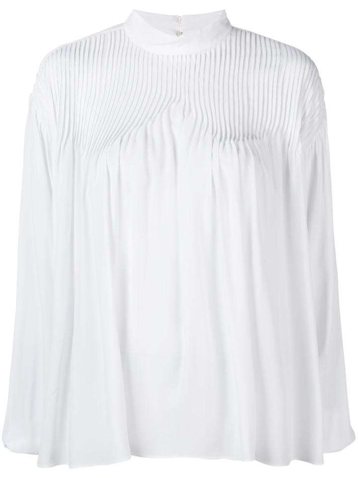 No21 Pleat Detail Blouse - White
