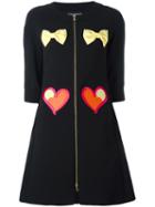 Boutique Moschino Zipped Shirt Dress, Women's, Size: 40, Black, Polyester/other Fibers