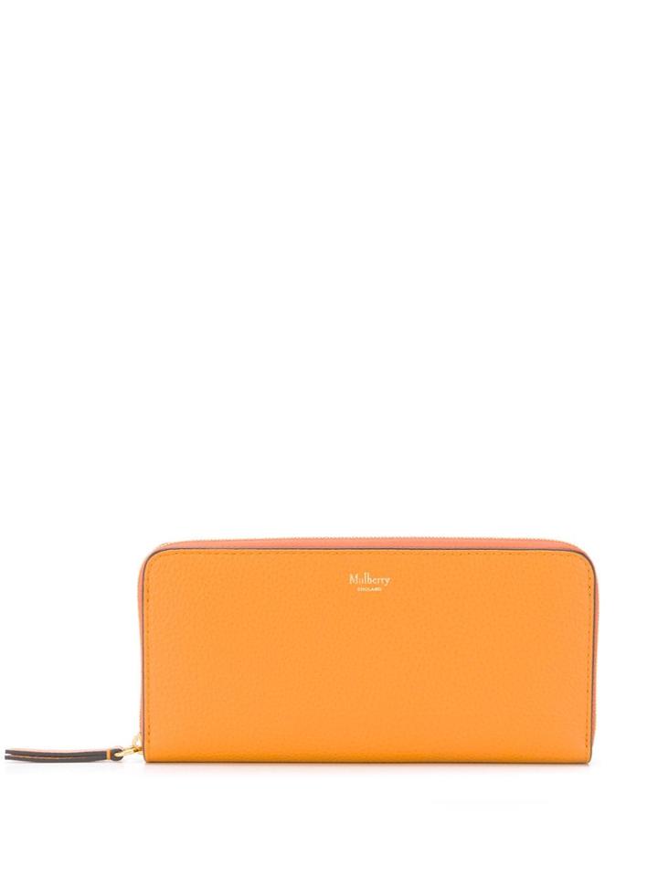 Mulberry Zip Around Logo Wallet - Orange