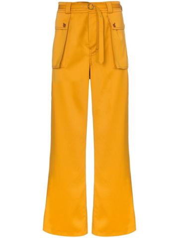 Sies Marjan Ragen Flared Cargo Trousers - Yellow