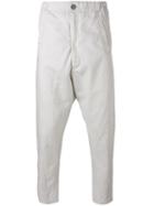 10sei0otto Cropped Tapered Trousers, Men's, Size: Small, Nude/neutrals, Cotton/linen/flax