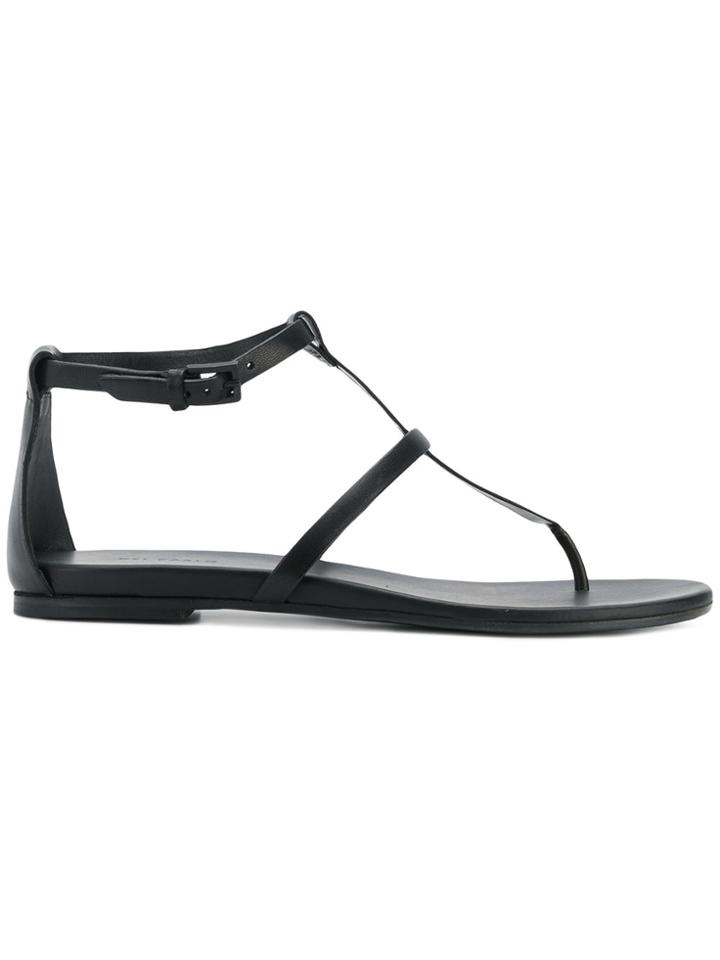 Del Carlo T-bar Sandals - Black