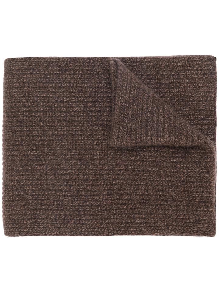 N.peal Chunky Ribbed Scarf - Brown