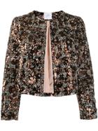 So Allure Sequined Cropped Jacket - Black