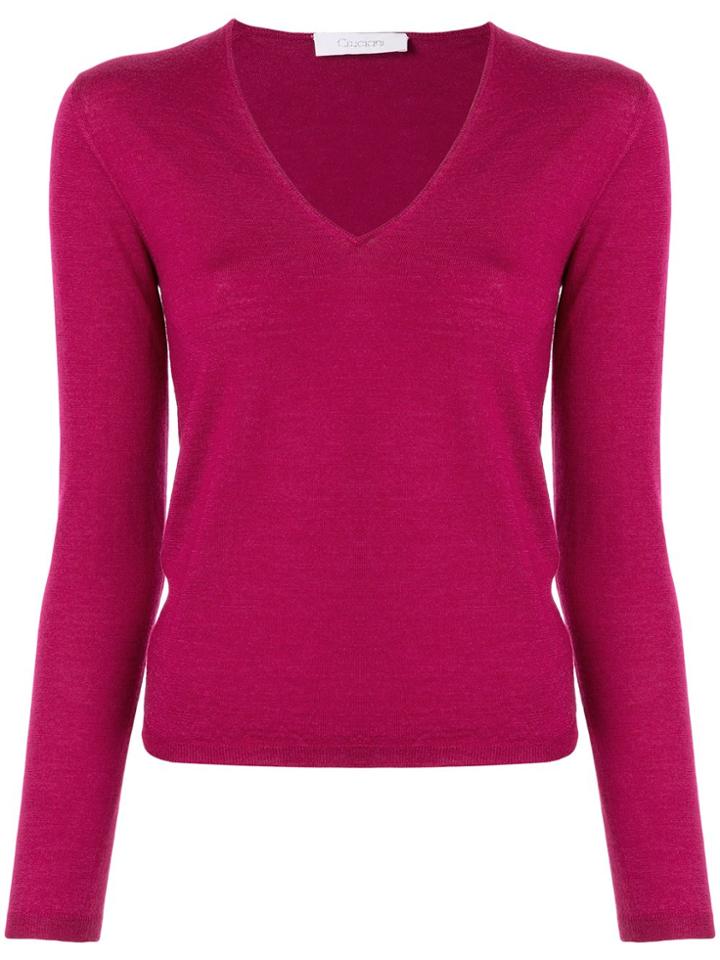 Cruciani Long-sleeve Fitted Top - Purple
