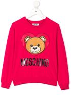 Moschino Kids Teen Teddy Bear Print Sweatshirt - Pink