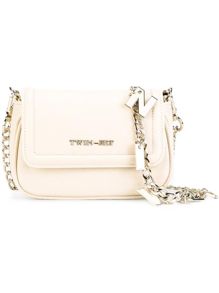 Twin-set Logo Plaque Crossbody Bag, Women's, Nude/neutrals
