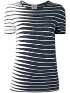Armani Collezioni Striped Knitted Top, Women's, Size: 44, Blue, Polyester/viscose