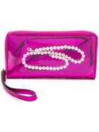 Mm6 Maison Margiela Trapped Pearl Wallet - Pink & Purple