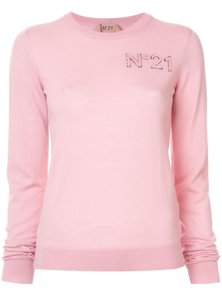 Nº21 Chest Logo Jumper - Pink