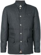 Brunello Cucinelli - Button Up Padded Jacket - Men - Silk/cotton/feather Down/wool - M, Grey, Silk/cotton/feather Down/wool