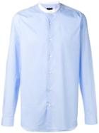 Z Zegna - Mandarin Collar Shirt - Men - Cotton/spandex/elastane - 40, Blue, Cotton/spandex/elastane