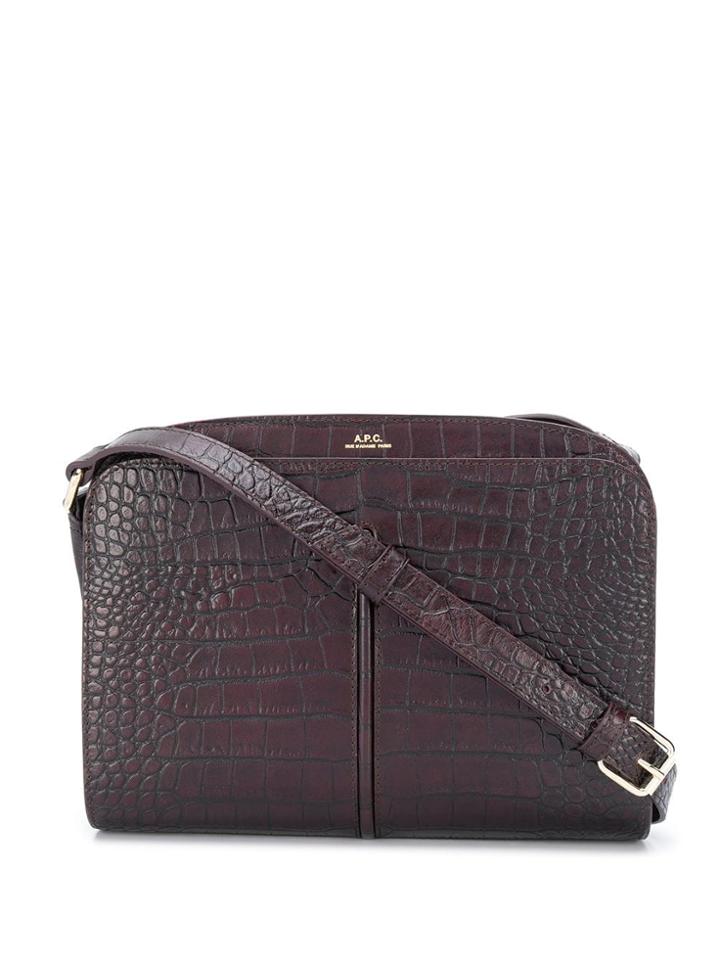 A.p.c. Embossed Crossbody Bag - Red