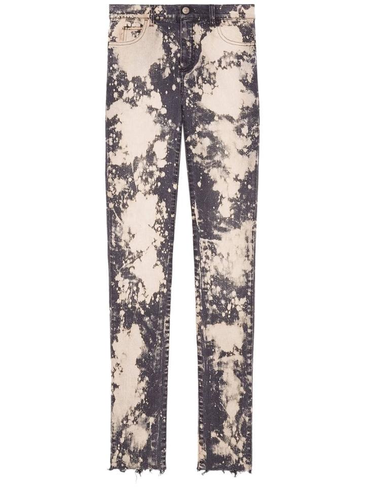 Gucci Embroidery Stretch Tight Jeans - Pink