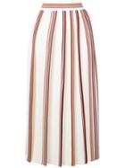 Loro Piana Striped Pleated Skirt - Neutrals