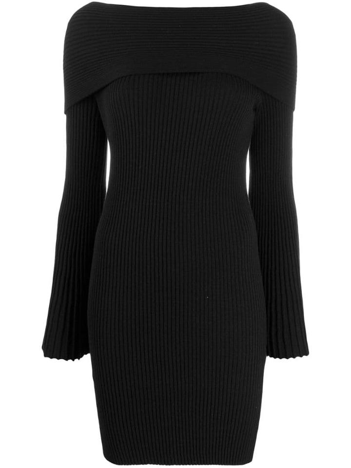 Twin-set Jacquard Inlay Sheath Dress - Black