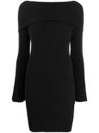Twin-set Jacquard Inlay Sheath Dress - Black