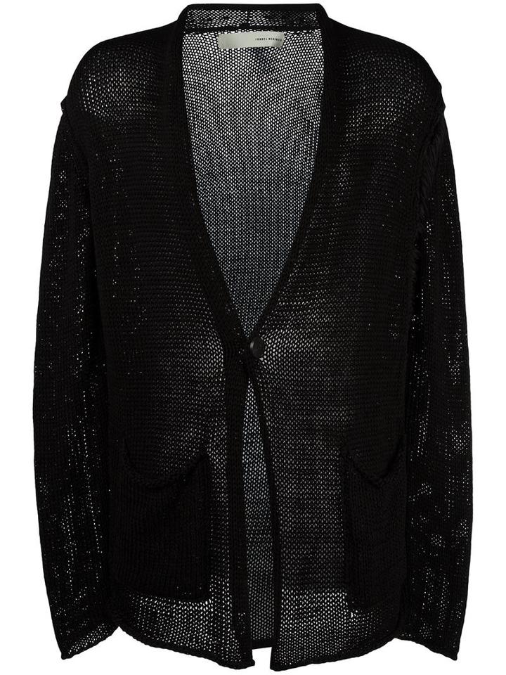 Isabel Benenato Open Cardigan, Men's, Size: Large, Black, Cotton/linen/flax