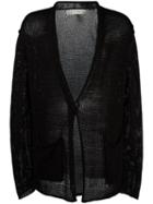 Isabel Benenato Open Cardigan, Men's, Size: Large, Black, Cotton/linen/flax