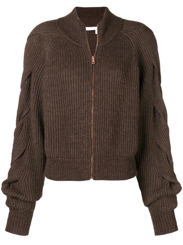 See By Chloé Chunky Ribbed Cardigan - Brown