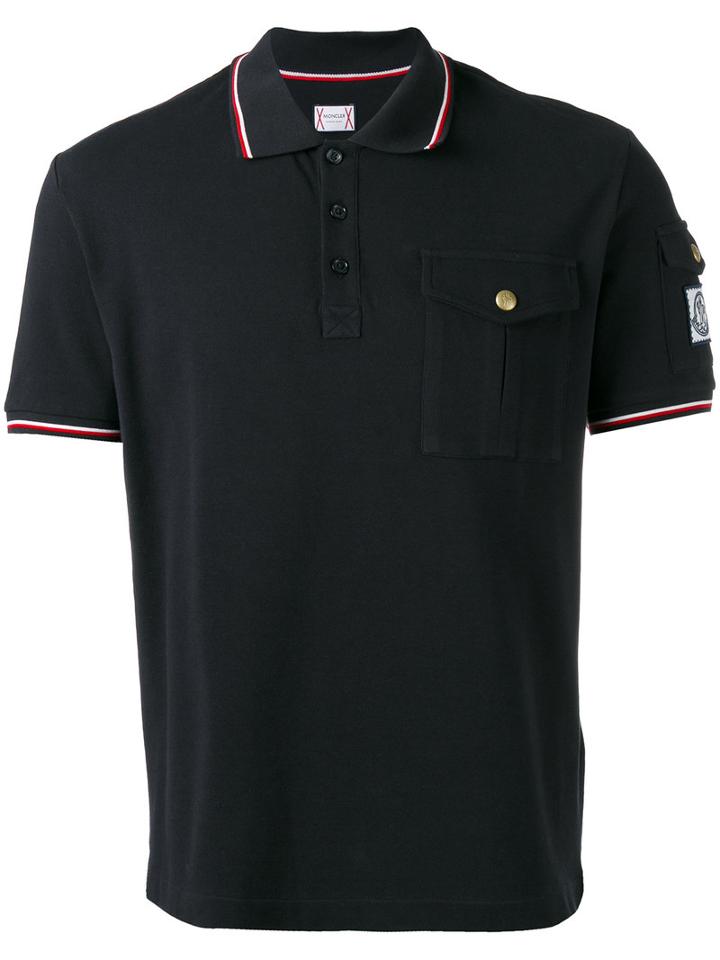 Moncler Gamme Bleu - Shortsleeved Polo Shirt - Men - Cotton - Xxl, Blue, Cotton