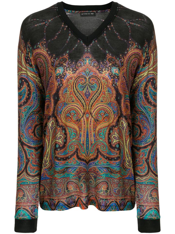 Etro V-neck Paisley Blouse - Black