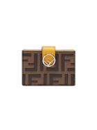 Fendi F Card Holder - Brown