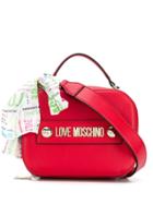 Love Moschino Logo Embellished Tote Bag - Red