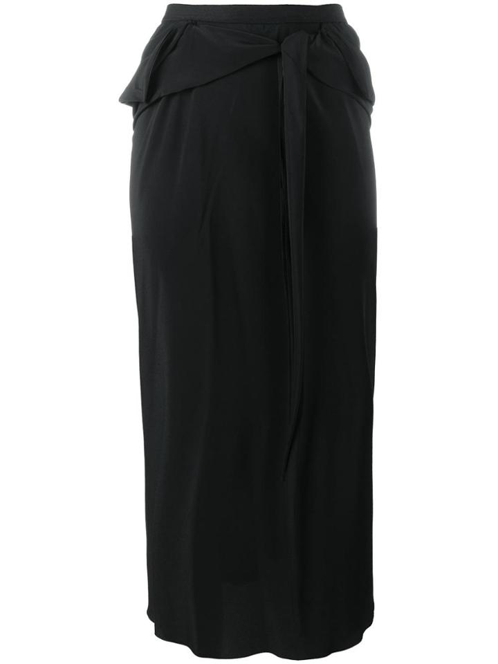 Rick Owens Tied Front Straight Skirt - Black