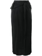 Rick Owens Tied Front Straight Skirt - Black