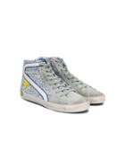 Golden Goose Kids Slide Hi-top Sneakers - Metallic