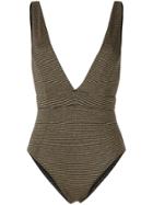 Suboo Nadia Striped Swimsuit - Gold