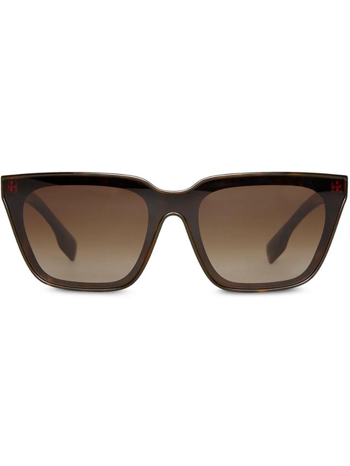 Burberry Eyewear Square Frame Shield Sunglasses - Brown