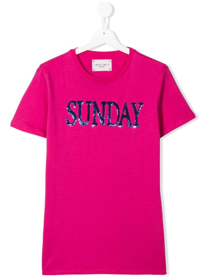 Alberta Ferretti Kids 'sunday' T-shirt - Pink
