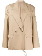 Nina Ricci Drawstring Double-breasted Blazer - Neutrals