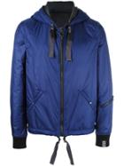 Lanvin Nylon Hooded Jacket, Men's, Size: 48, Blue, Polyamide/polyester