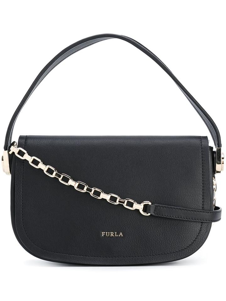 Furla Flap Closure Shoulder Bag, Women's, Black, Leather