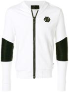 Philipp Plein Moto Panel Zipped Sweatshirt - White