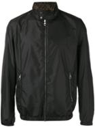 Salvatore Ferragamo Floral Interior Bomber Jacket, Men's, Size: 48, Black, Polyester/polyamide